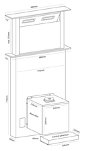 Load image into Gallery viewer, 900mm Rear Riser Downdraft, Glass