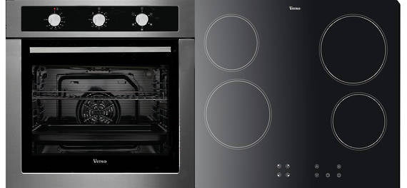 Verso 3 Pack 600mm Oven, 5 Function, Stainless Steel and 600mm Ceramic Cooktop