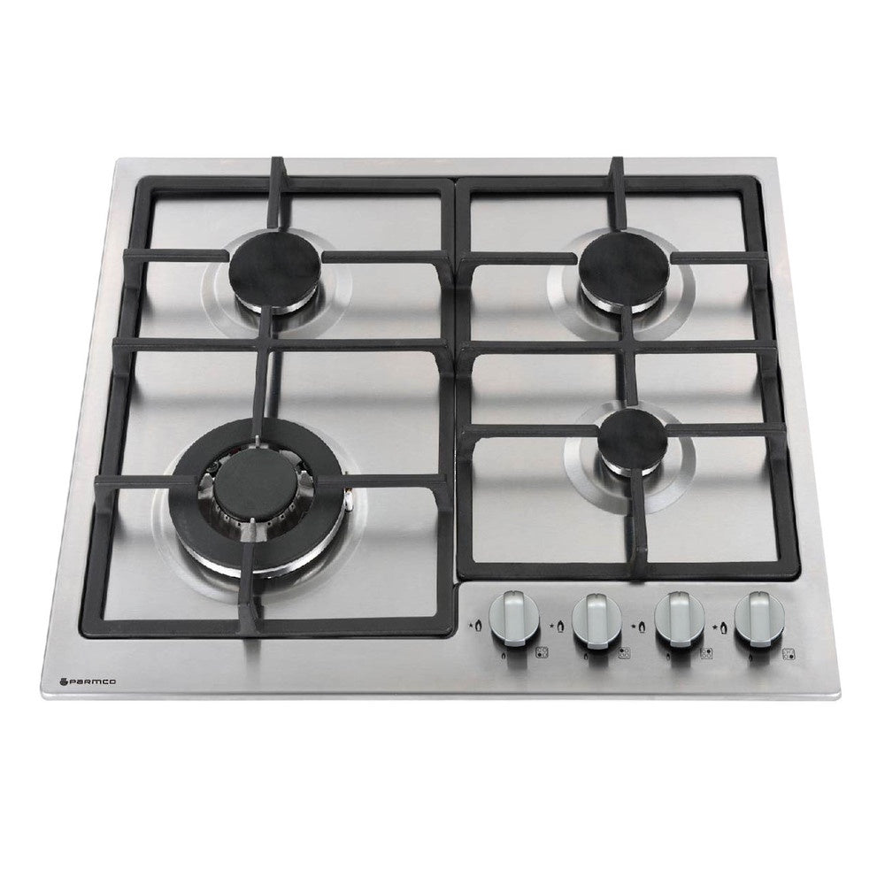 600mm Gas Hob, 3 Burner + Wok, Stainless Steel